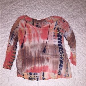 Neutral tie dye blouse